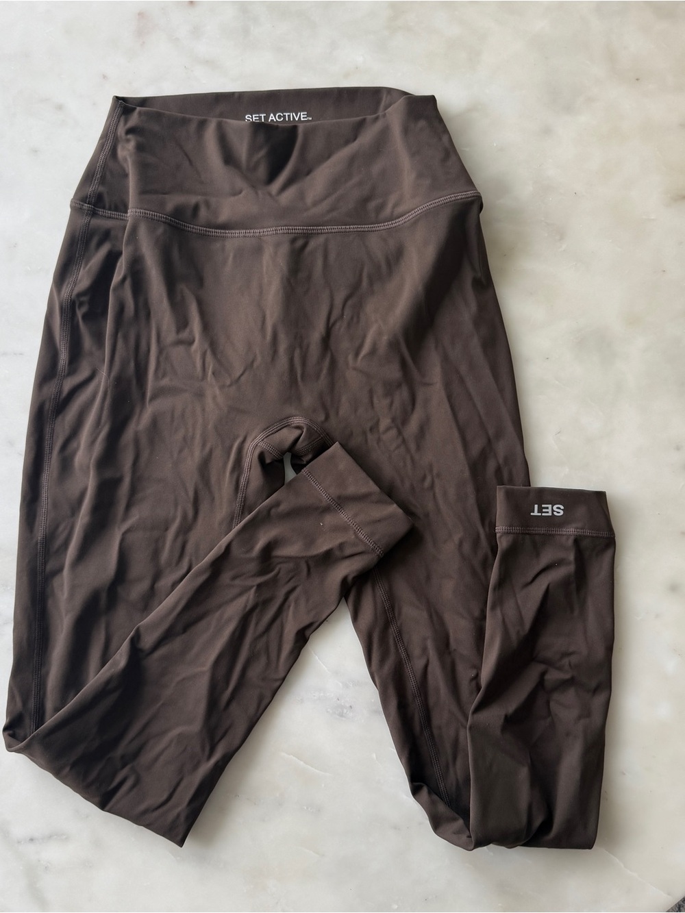 SET Active Chocolate Brown High-Rise Leggings